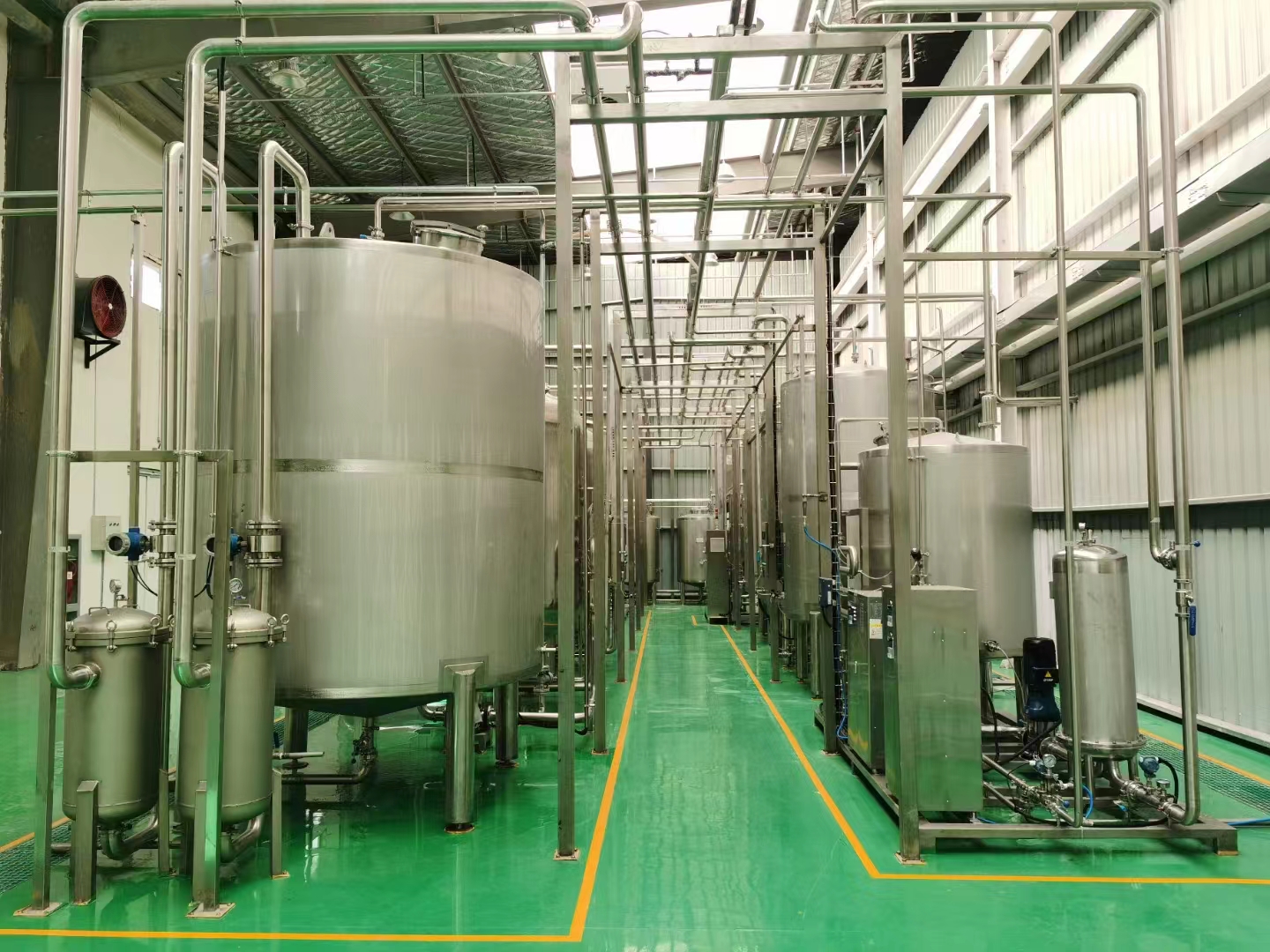 Water treatment and stainless process system for a bottled-water line